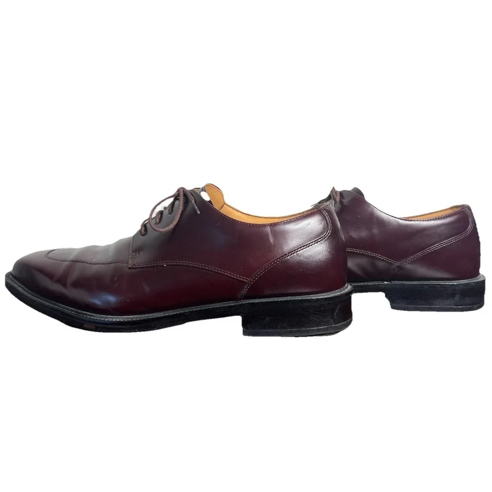 Rockport Mens APM1235E Burgundy Leather Square Toe Oxford Dress Shoes 11 Wide